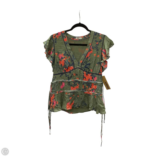 Designer Blouse Short Sleeve By Tanya Taylor In Green, Size: 4