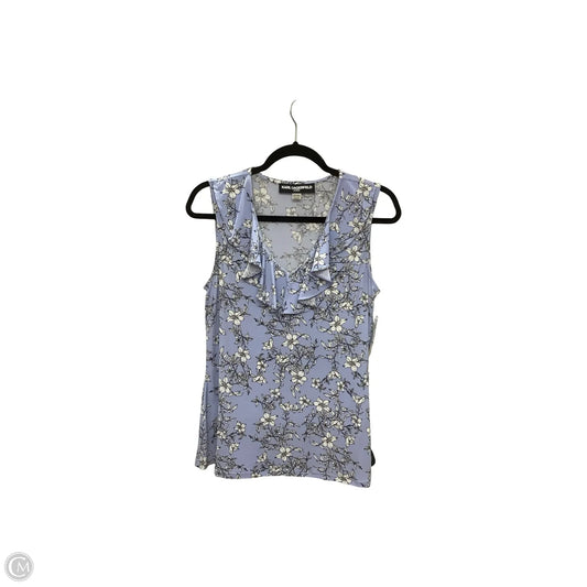 Blouse Designer By Karl Lagerfeld In Blue, Size: S