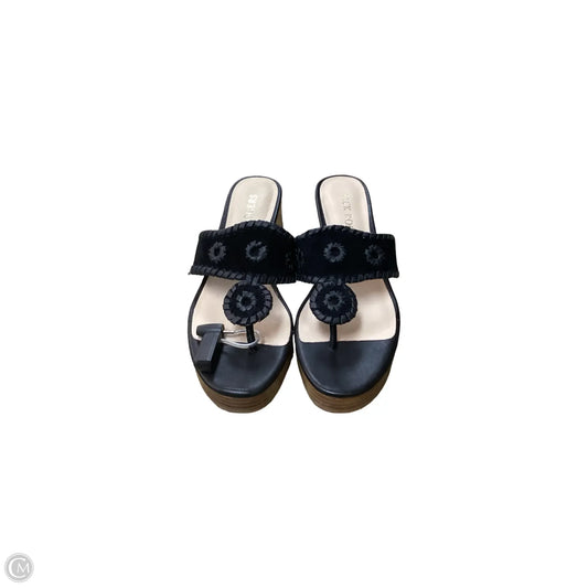 Sandals Heels Platform By Jack Rogers In Black, Size: 6.5
