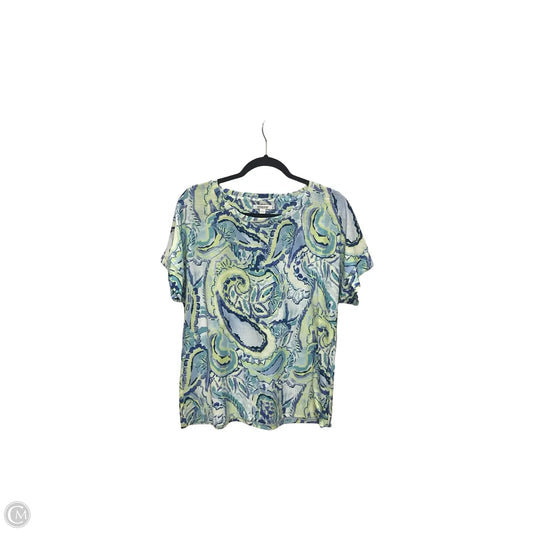 Blouse Short Sleeve By Chicos In Multi-colored, Size: M