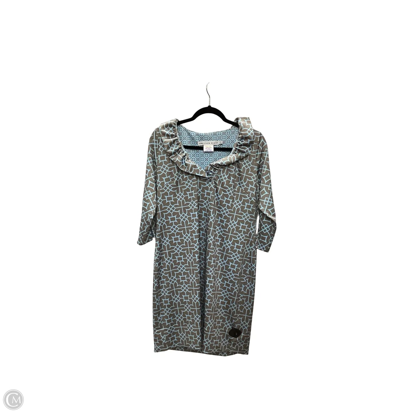Designer Dress Casual Short By Gretchen Scott In Geometric Pattern, Size: Xl