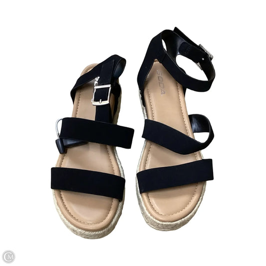 Sandals Heels Platform By Soda In Black, Size: 10