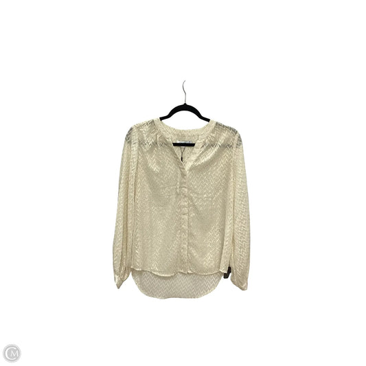 Blouse Long Sleeve By Chicos In Cream, Size: Xs