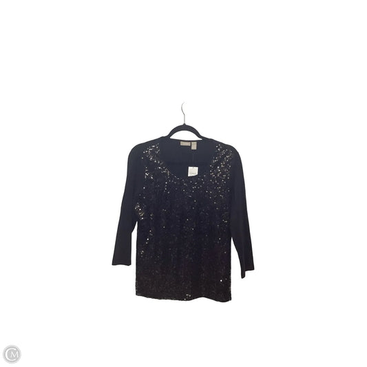 Blouse Long Sleeve By Chicos In Black, Size: M
