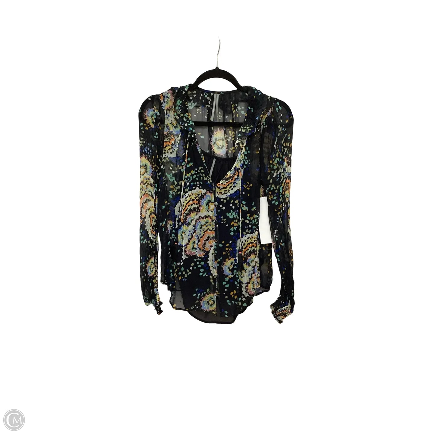 Blouse Long Sleeve By Anthropologie In Black, Size: S