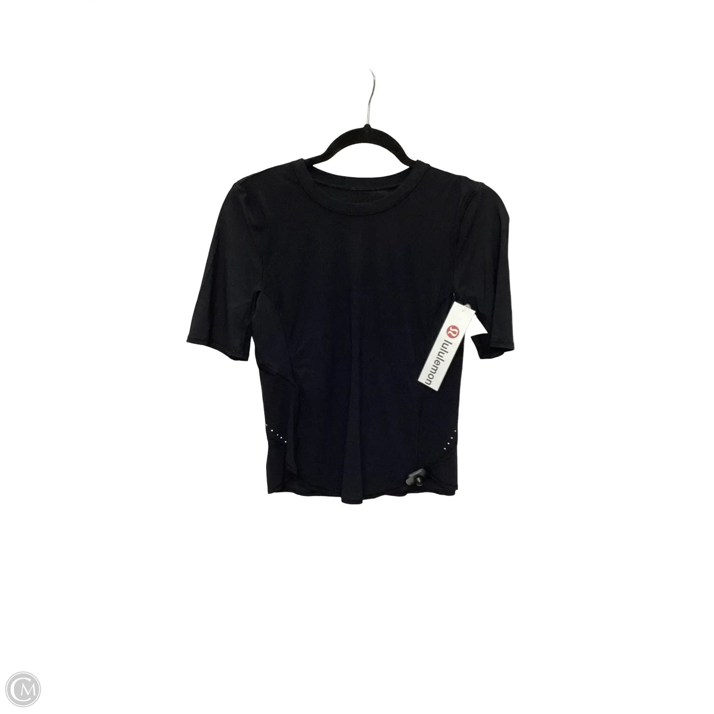 Athletic Top Short Sleeve By Lululemon In Black, Size: 4