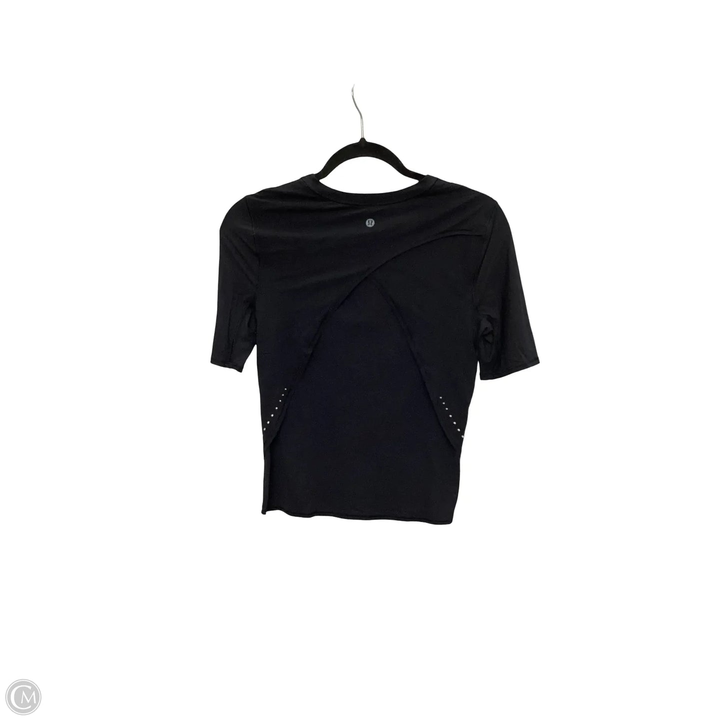 Athletic Top Short Sleeve By Lululemon In Black, Size: 4
