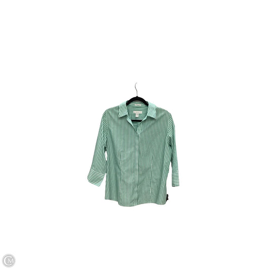 Blouse Long Sleeve By Chicos In Striped Pattern, Size: L