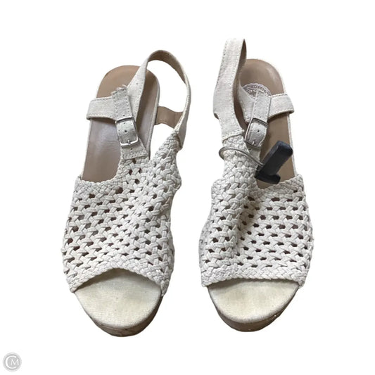 Sandals Heels Block By Clothes Mentor In Beige, Size: 9