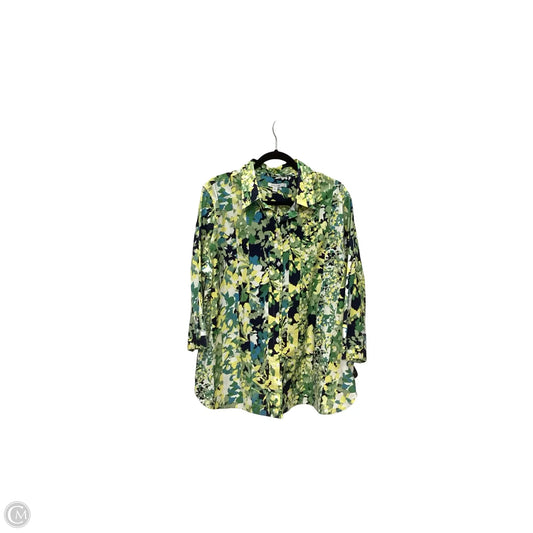 Blouse Long Sleeve By Chicos In Multi-colored, Size: Xl