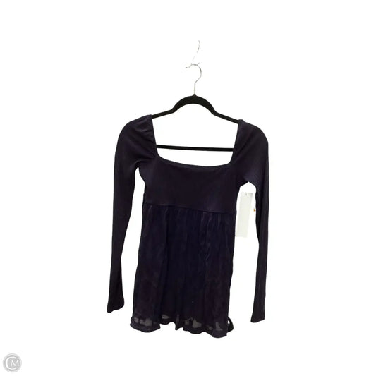 Blouse Long Sleeve By Free People In Navy, Size: Xs