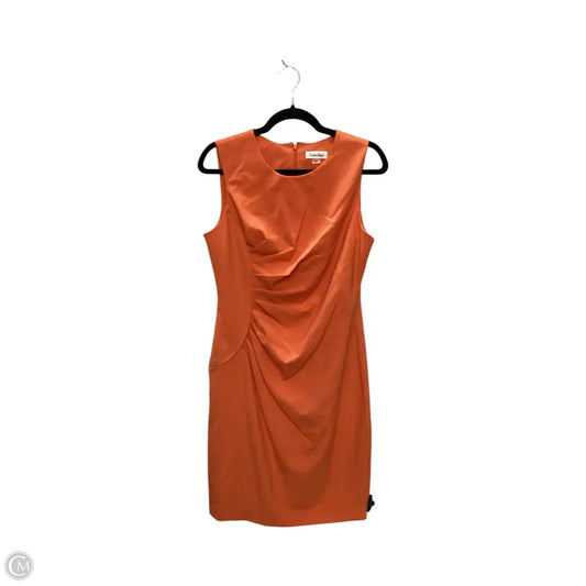 Dress Casual Short By Calvin Klein In Orange, Size: 10