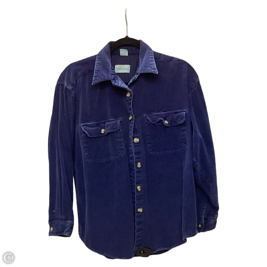 Jacket Shirt By Clothes Mentor In Blue, Size: S