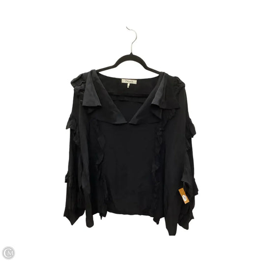 Blouse Short Sleeve By Frame In Black, Size: L