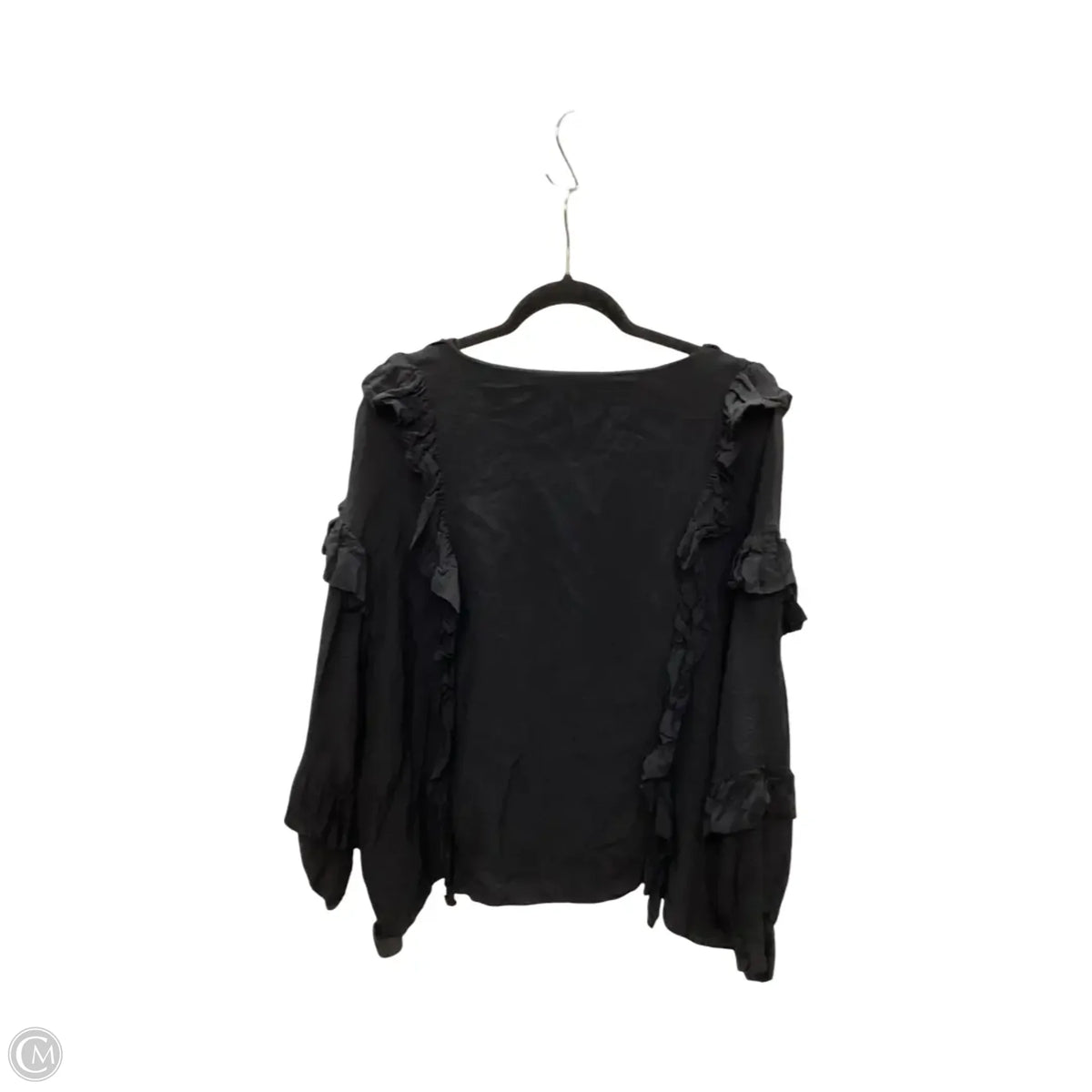 Blouse Short Sleeve By Frame In Black, Size: L