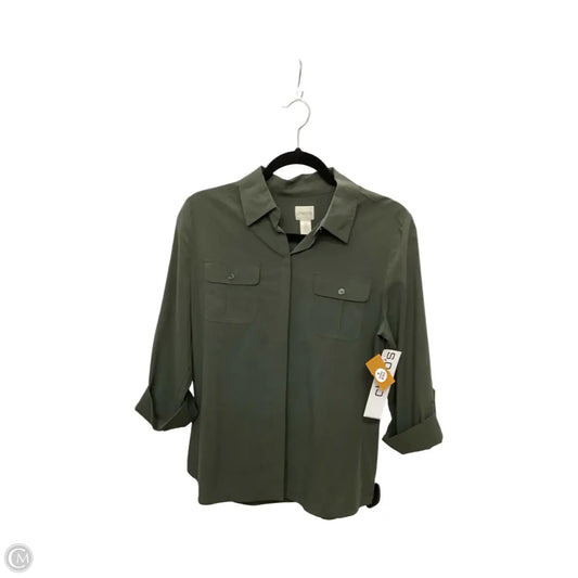Blouse 3/4 Sleeve By Chicos In Green, Size: S