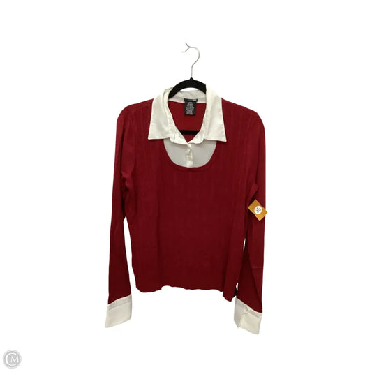 Blouse Long Sleeve By East 5th In Red, Size: L