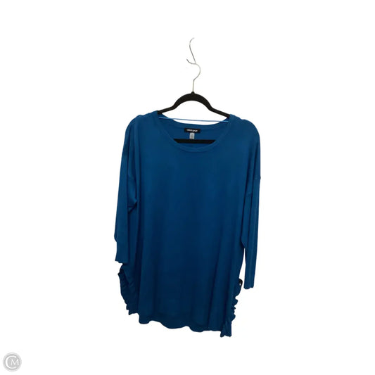 Sweater By Cable And Gauge In Blue, Size: 1x