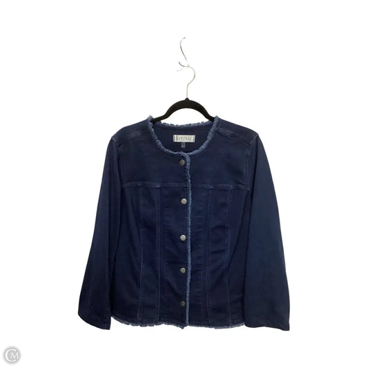 Jacket Denim By Kasper In Blue Denim, Size: 1x