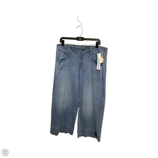 Jeans Cropped By Chicos In Blue Denim, Size: Xl