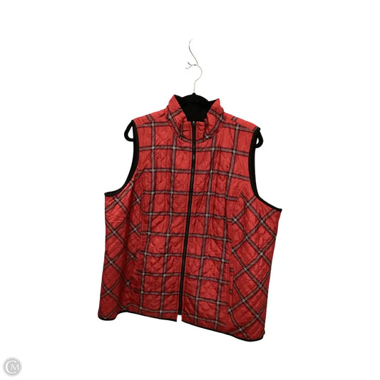 Vest Puffer & Quilted By Belle By Kim Gravel In Plaid Pattern, Size: 1x