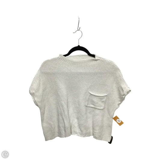 Sweater Short Sleeve By Zenana In White, Size: M