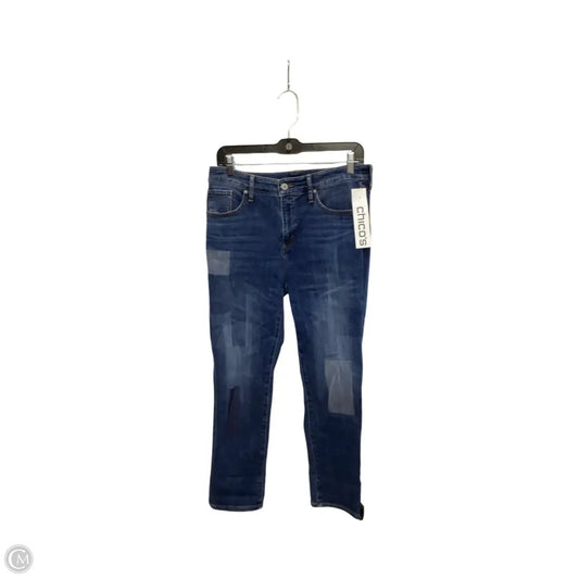 Jeans Cropped By Chicos In Blue Denim, Size: S