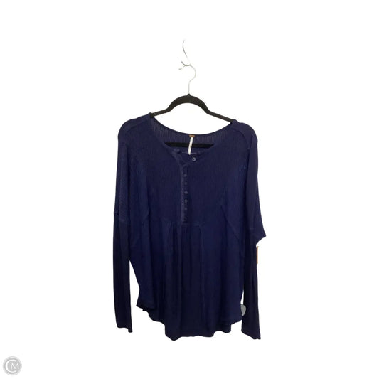 Blouse Long Sleeve By Free People In Navy, Size: S