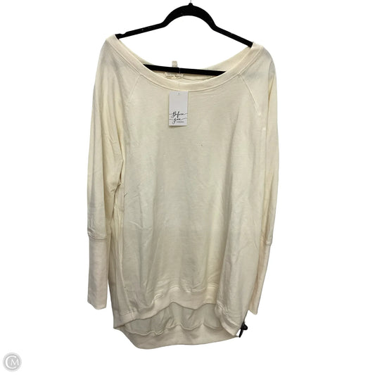 Sweatshirt Collar By Clothes Mentor In White, Size: L