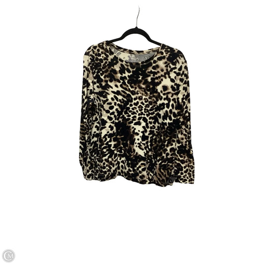 Top Long Sleeve Basic By West Bound In Animal Print, Size: Xl