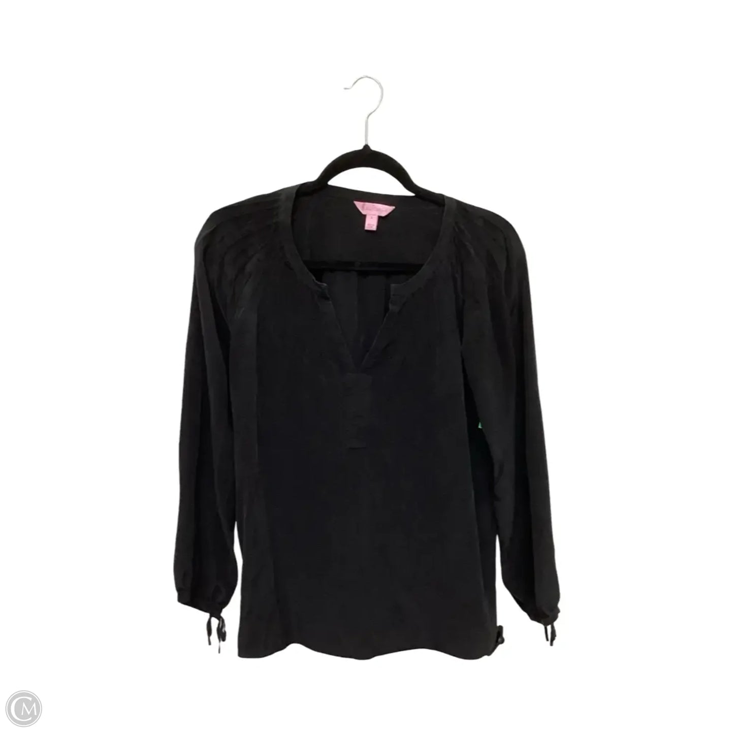 Blouse LS Designer By Lilly Pulitzer In Black, Size: S