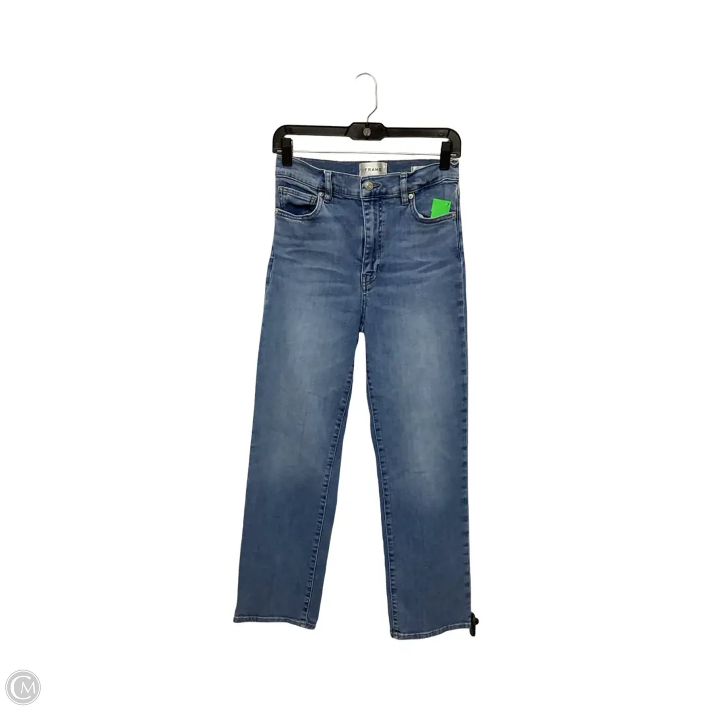 Jeans Straight By Frame In Blue Denim, Size: 4