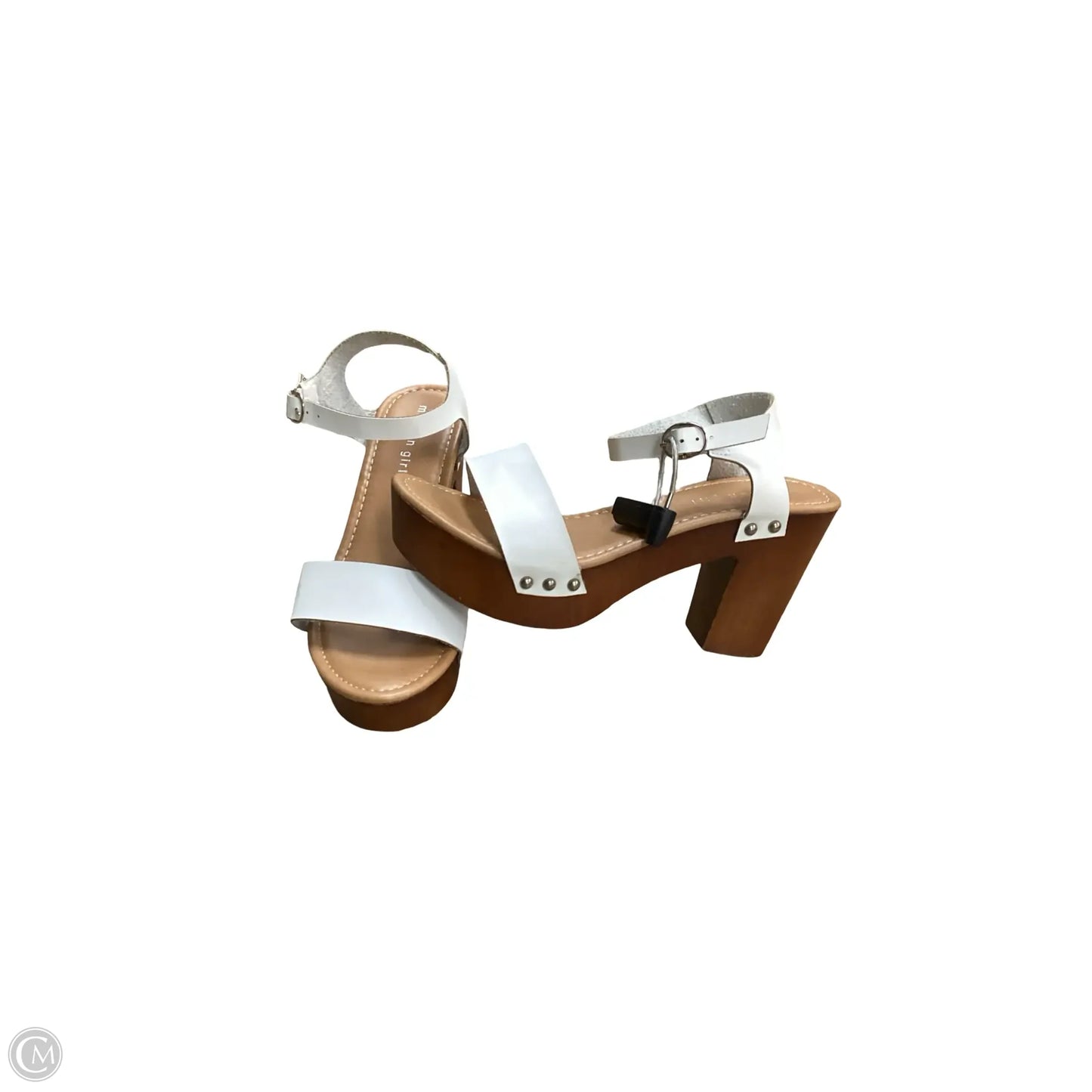 Sandals Heels Block By Madden Girl In White, Size: 8.5
