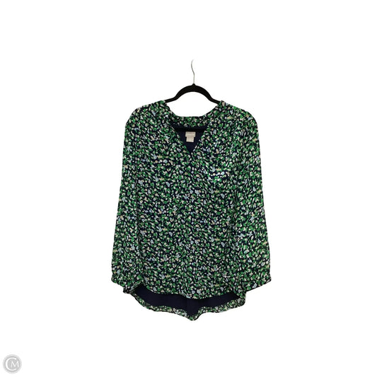 Blouse Long Sleeve By Chicos In Multi-colored, Size: Xl