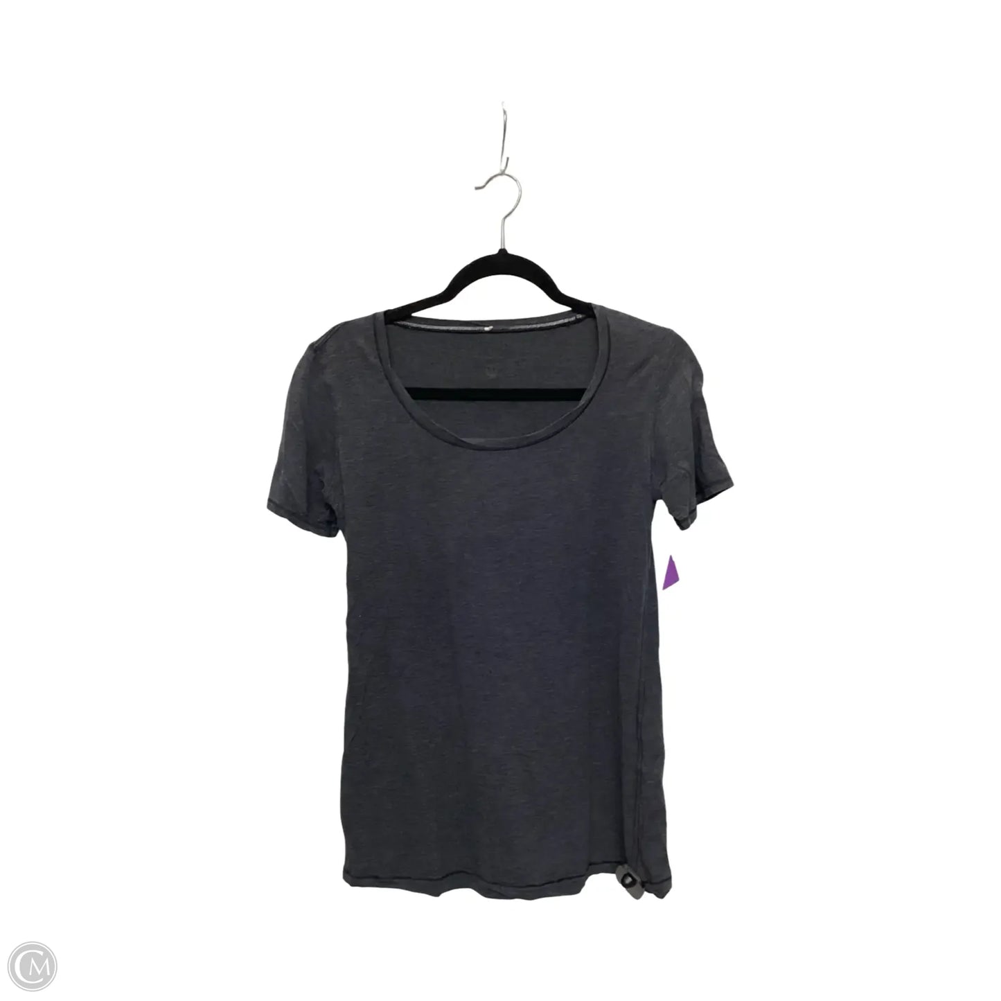 Athletic Top Short Sleeve By Lululemon In Grey, Size: 4