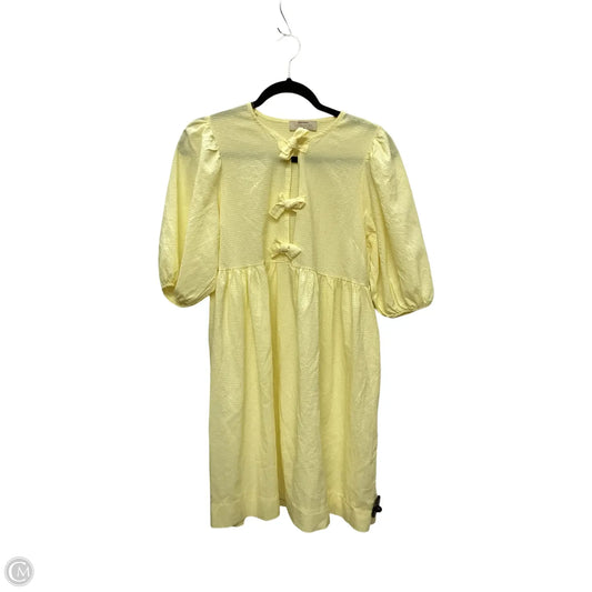 Designer Dress Casual Short By Intuition Paris In Yellow, Size: S