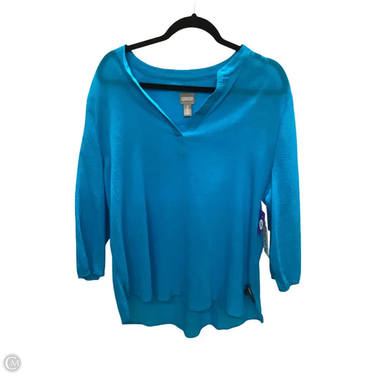 Blouse Long Sleeve By Chicos In Blue, Size: Xl