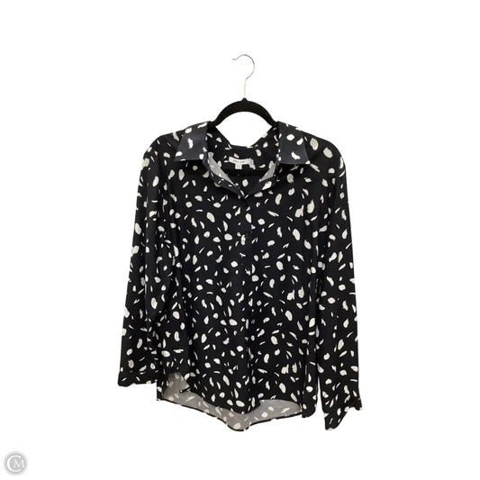 Blouse Long Sleeve By Chicos In Black & White, Size: Xl