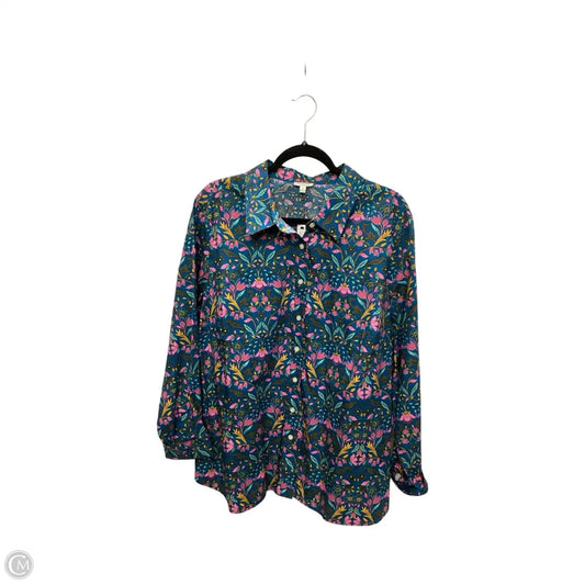Blouse Long Sleeve By Talbots In Teal, Size: 2x