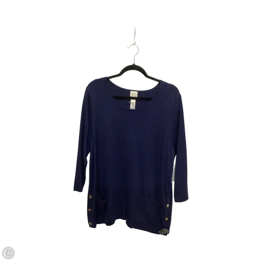 Sweater By Chicos In Navy, Size: Xxl
