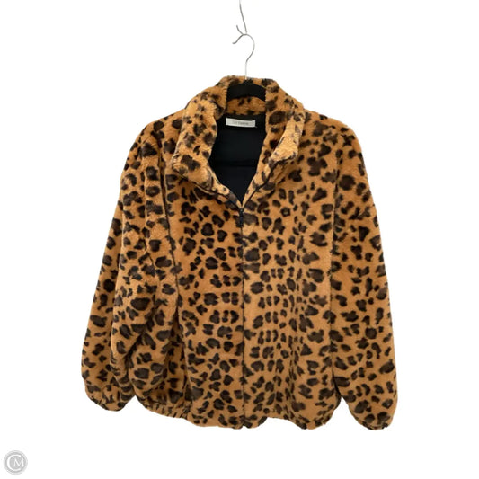 Jacket Faux Fur & Sherpa By Ces Femme In Animal Print, Size: S