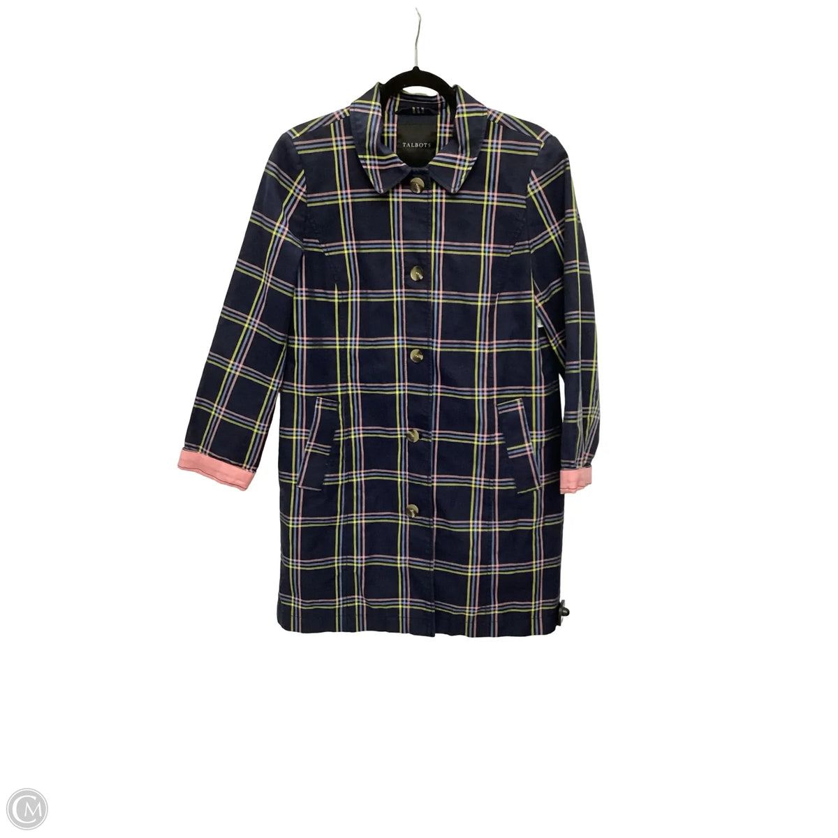 Coat Peacoat By Talbots In Plaid Pattern, Size: S
