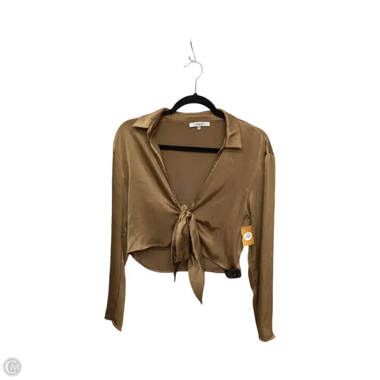 Blouse Long Sleeve By Ro & De In Gold, Size: S