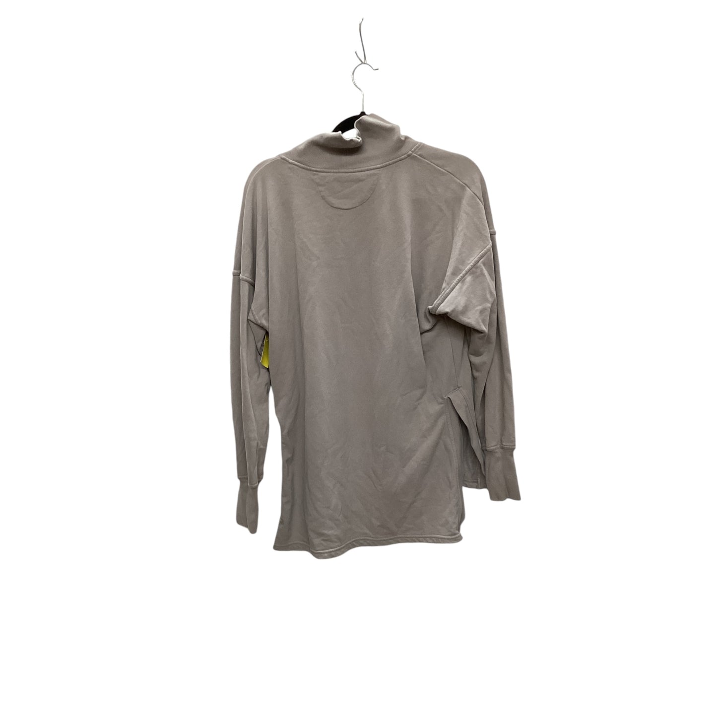 Athletic Top Long Sleeve Collar By Champion In Taupe, Size: L