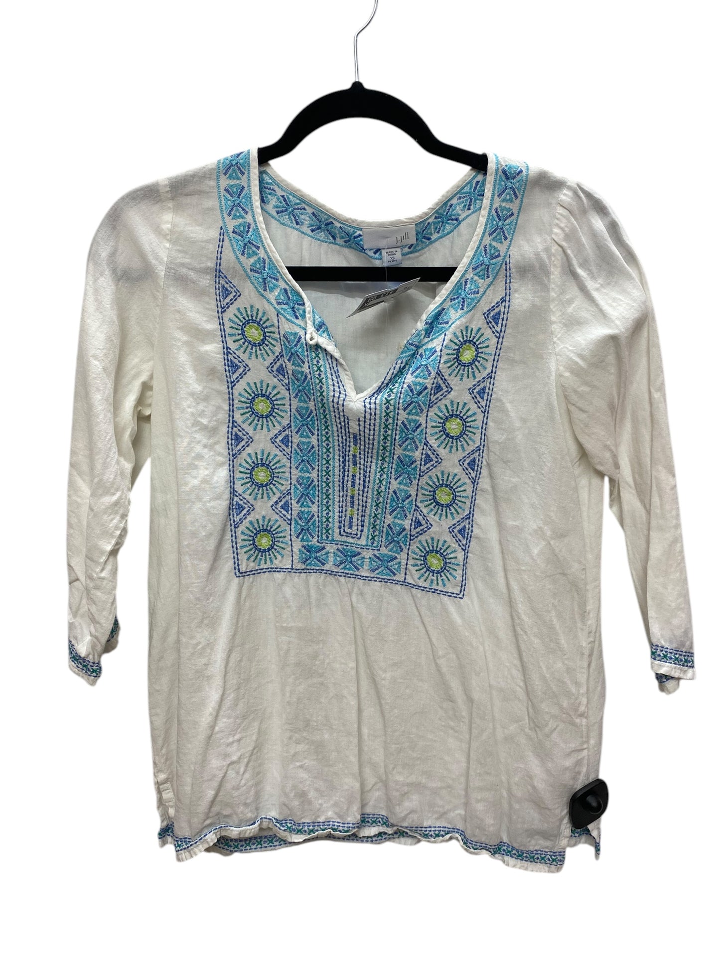 Top Long Sleeve By J. Jill In White, Size: Xs