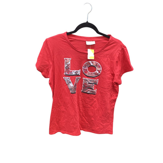 Top Short Sleeve By Bobbie Brooks In Red, Size: L