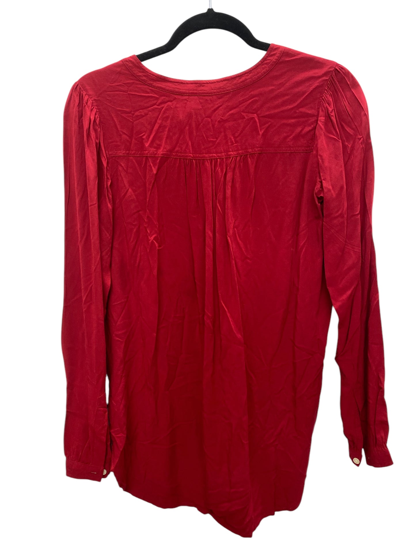 Top Long Sleeve Basic By Loft In Red, Size: Xs