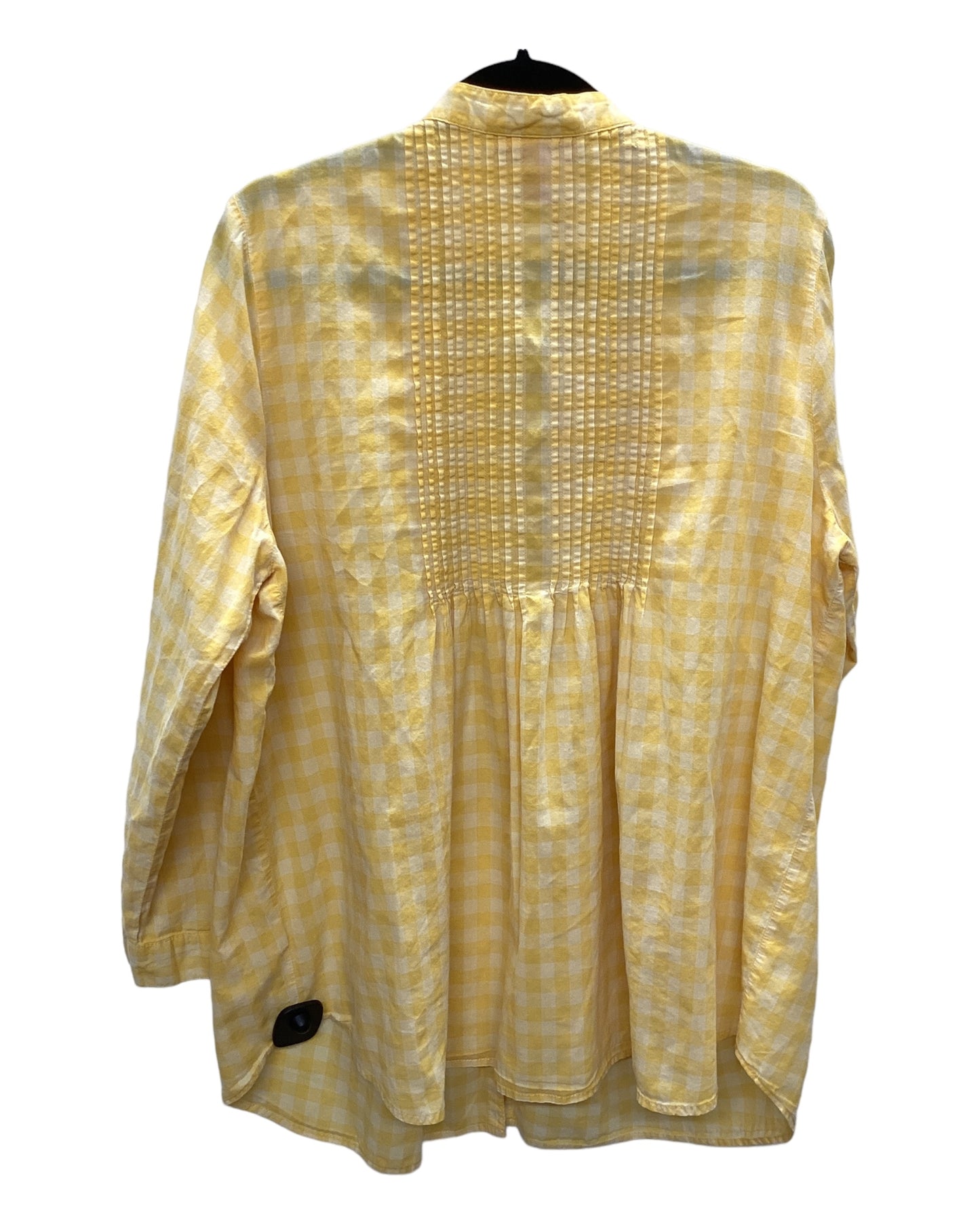 Top Long Sleeve Basic By Woman Within In Yellow, Size: 1x