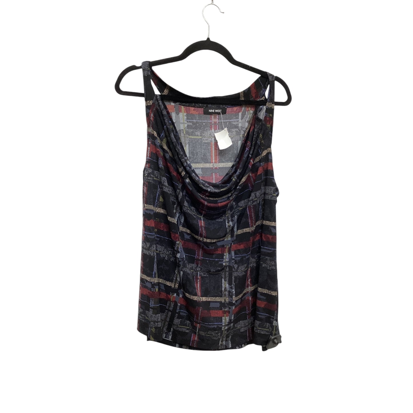 Top Sleeveless By Nine West In Plaid Pattern, Size: 1x