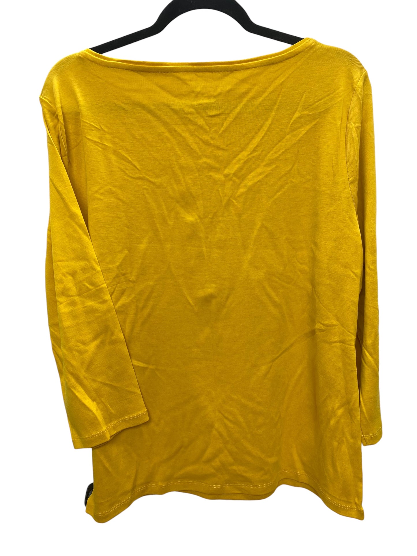 Top Long Sleeve Basic By Talbots In Yellow, Size: Xl